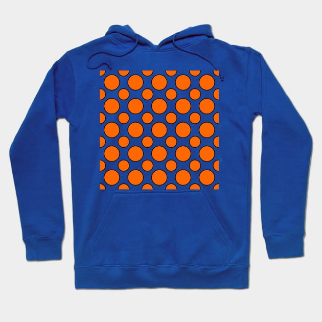 Orange and blue polka dots black outline Hoodie by Captain-Jackson